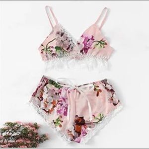 BRAND NEW! Silk Floral Sleepwear - PINK